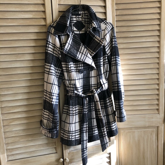 Jou Jou plaid double breasted coat size M - Picture 2 of 9